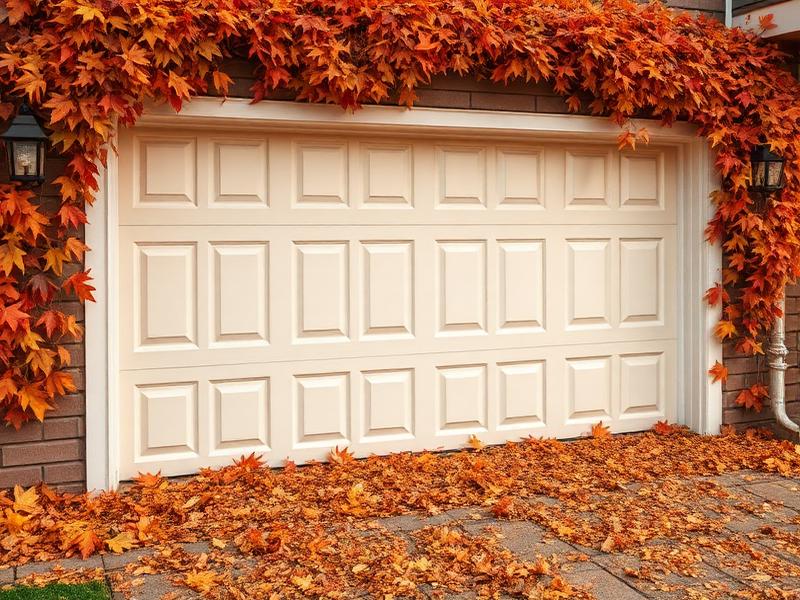 Homeowner performing fall maintenance on garage door weatherstripping in Central Florida